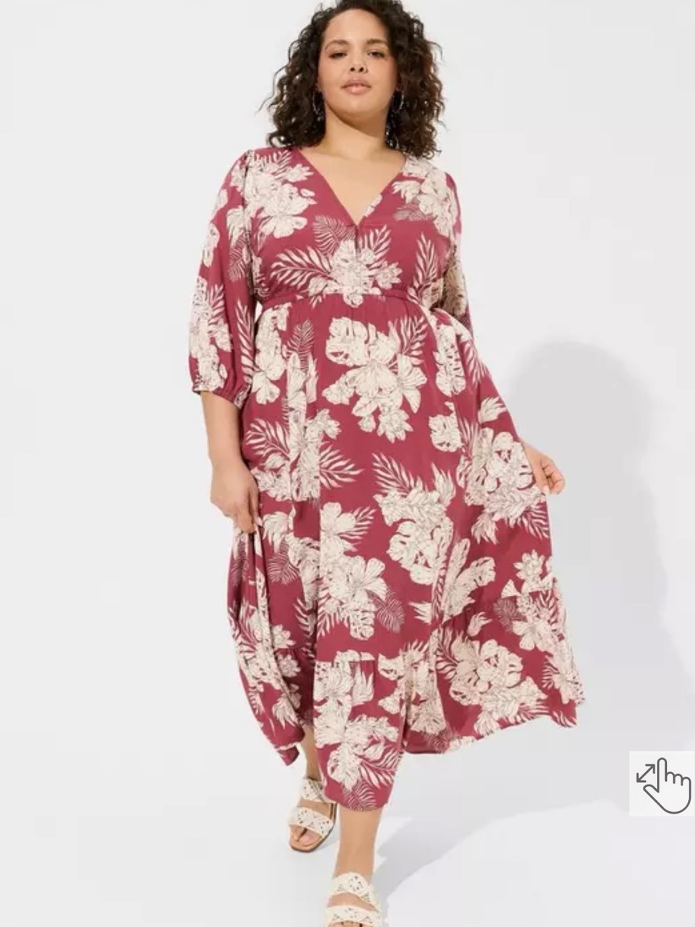 Torrid Maxi Challis Tiered V-Neck Dress